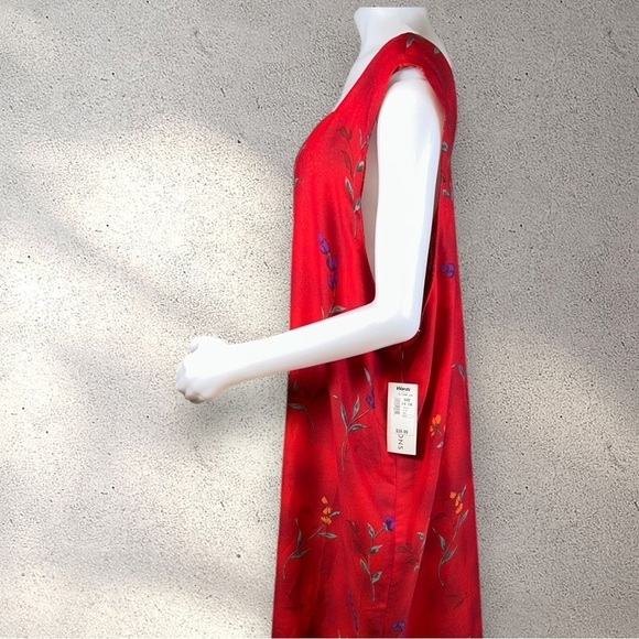 IMPRESSIONS Vintage 1990s Red/Orange Floral Reversible Maxi Dress NWT Size 3X - Picture 6 of 14